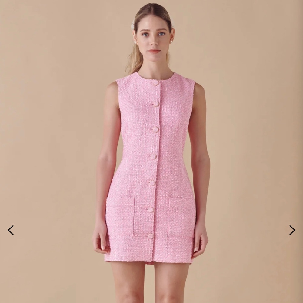 Endless rose pink sleeveless twill mini dress
